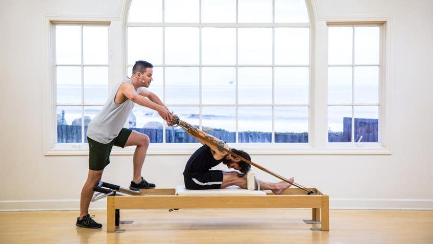 Back Rowing Exercise Pilates Reformer Yoga