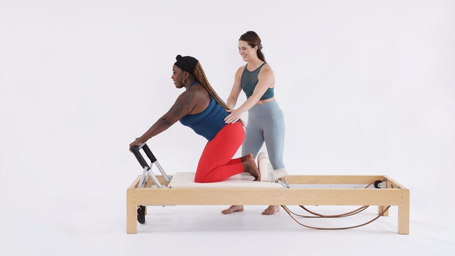 Hips & Hamstrings Stretch On Pilates Reformer
